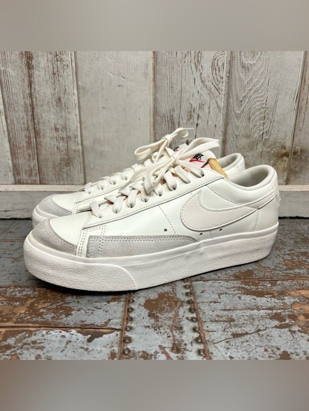 Nike Blazer Low Platform Sneakers in Triple Sail